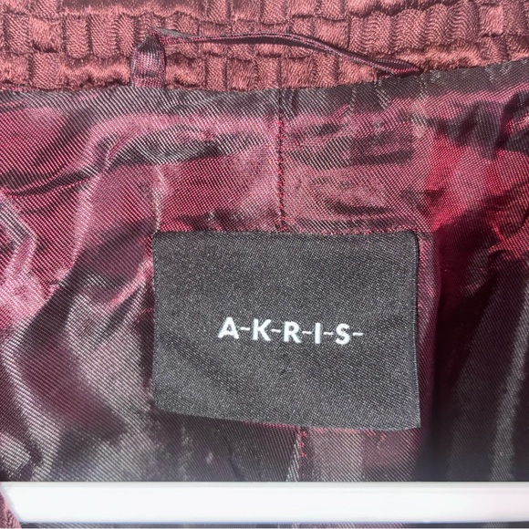 Akris Silk Blend Topper Jacket Blazer in Brown Size 14 - Picture 6 of 8